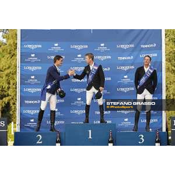 LGCT of Valkenswaard - Grand Prix Prize giving ceremony - Podium, 1st Maikel Van Der Vleuten (NED), 2nd Olivier Philippaerts (BEL), 3rd Kevin Staut (FRA) - Valkenswaard , Tops International Arena - 10 August 2019 - ph.Stefano Grasso/LGCT