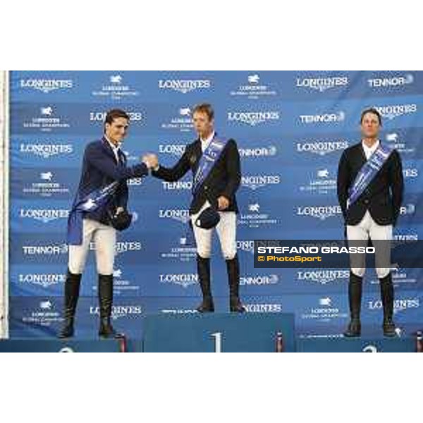 LGCT of Valkenswaard - Grand Prix Prize giving ceremony - Podium, 1st Maikel Van Der Vleuten (NED), 2nd Olivier Philippaerts (BEL), 3rd Kevin Staut (FRA) - Valkenswaard , Tops International Arena - 10 August 2019 - ph.Stefano Grasso/LGCT