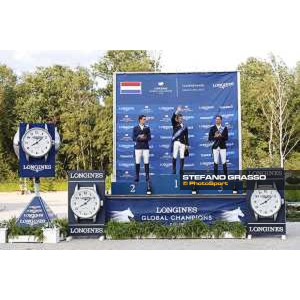 LGCT of Valkenswaard - Grand Prix Prize giving ceremony - Podium, 1st Maikel Van Der Vleuten (NED), 2nd Olivier Philippaerts (BEL), 3rd Kevin Staut (FRA) - Valkenswaard , Tops International Arena - 10 August 2019 - ph.Stefano Grasso/LGCT