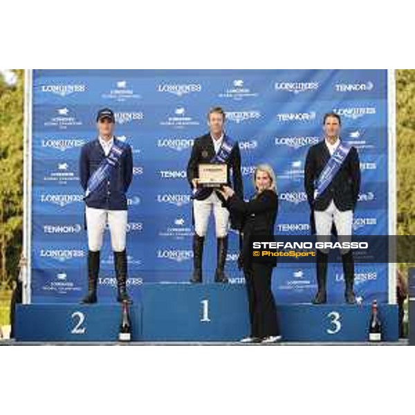 LGCT of Valkenswaard - Grand Prix Prize giving ceremony - Podium, 1st Maikel Van Der Vleuten (NED), 2nd Olivier Philippaerts (BEL), 3rd Kevin Staut (FRA) - Valkenswaard , Tops International Arena - 10 August 2019 - ph.Stefano Grasso/LGCT