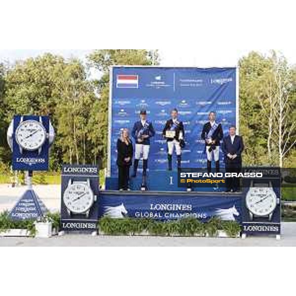 LGCT of Valkenswaard - Grand Prix Prize giving ceremony - Podium, 1st Maikel Van Der Vleuten (NED), 2nd Olivier Philippaerts (BEL), 3rd Kevin Staut (FRA) - Valkenswaard , Tops International Arena - 10 August 2019 - ph.Stefano Grasso/LGCT
