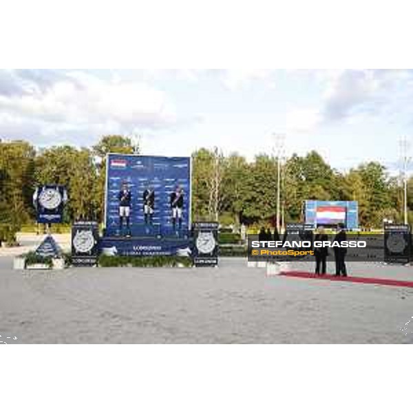 LGCT of Valkenswaard - Grand Prix Prize giving ceremony - Podium, 1st Maikel Van Der Vleuten (NED), 2nd Olivier Philippaerts (BEL), 3rd Kevin Staut (FRA) - Valkenswaard , Tops International Arena - 10 August 2019 - ph.Stefano Grasso/LGCT