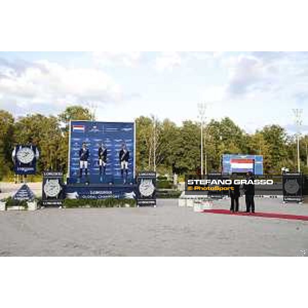 LGCT of Valkenswaard - Grand Prix Prize giving ceremony - Podium, 1st Maikel Van Der Vleuten (NED), 2nd Olivier Philippaerts (BEL), 3rd Kevin Staut (FRA) - Valkenswaard , Tops International Arena - 10 August 2019 - ph.Stefano Grasso/LGCT