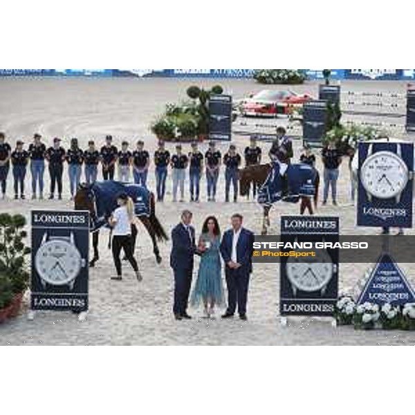 LGCT of St Tropez - Grand Prix Prize giving ceremony - Denis Monticolo, Monica McCourt and Jan Tops - St Tropez, Ramatuelle Beach - 14 September 2019 - ph.Stefano Grasso/LGCT