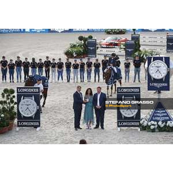 LGCT of St Tropez - Grand Prix Prize giving ceremony - Denis Monticolo, Monica McCourt and Jan Tops - St Tropez, Ramatuelle Beach - 14 September 2019 - ph.Stefano Grasso/LGCT