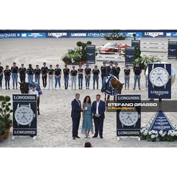 LGCT of St Tropez - Grand Prix Prize giving ceremony - Denis Monticolo, Monica McCourt and Jan Tops - St Tropez, Ramatuelle Beach - 14 September 2019 - ph.Stefano Grasso/LGCT
