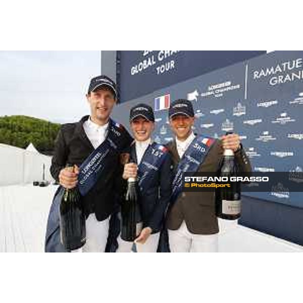 LGCT of St Tropez - Grand Prix Prize giving ceremony - Pieter Devos (BEL), Jessica Springsteen (USA), Simon Delestre (FRA) - St Tropez, Ramatuelle Beach - 14 September 2019 - ph.Stefano Grasso/LGCT