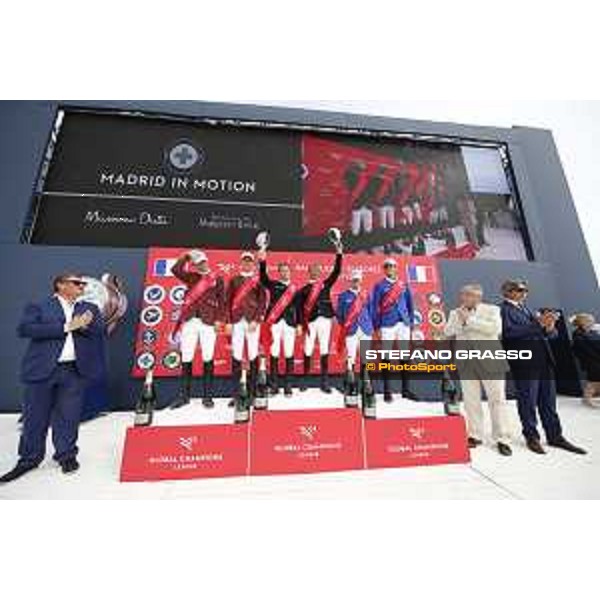 GCL of Ramatuelle - St Tropez - Prize giving ceremony - The podium: 1st Madrid in Motion, 2nd Shanghai Swans and 3rd Valkenswaard United - Ramatuelle - St Tropez, Plage de Pampelonne - 14 September 2019 - ph.Stefano Grasso/GCL