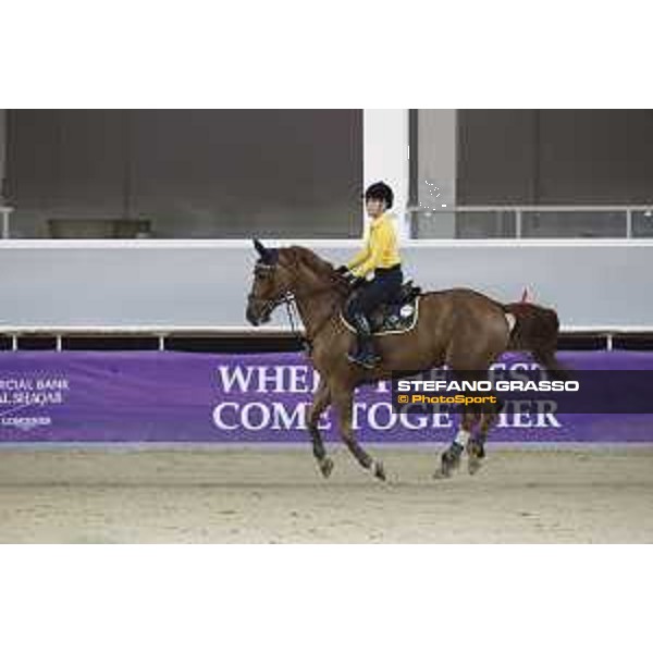 Warm up - Edwina Tops-Alexander on Latisha de Regor Commercial Bank CHI Al Shaqab presented by Longines Doha,26th February 2020 - ph.Stefano Grasso/Al Shaqab