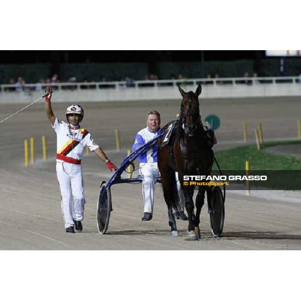 Roberto Vecchione and Holger Ehlert exult after the winning with Algiers Hall the race off of the 75° Campionato Europeo Cesena, 6th sept. 2009 ph. Stefano Grasso