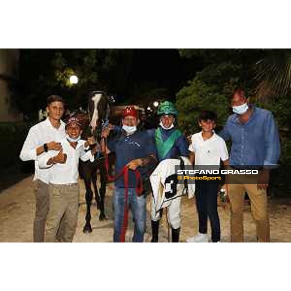 Prize giving for Francesco Dettori and his team winners of the Premio Soragna Napoli Agnano,25th July 2020 Ph.Stefano Grasso/Ippodromi Partenopei srl