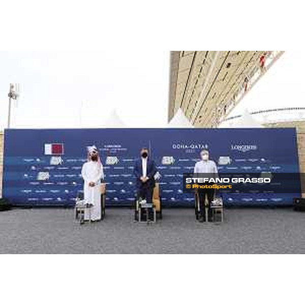 Press conference From left. Omar Al Mannai, Jan Tops, Marco Danese LGCT of Doha 2021 Al Shaqab, 02.03.2021 ph.Stefano Grasso/LGCT