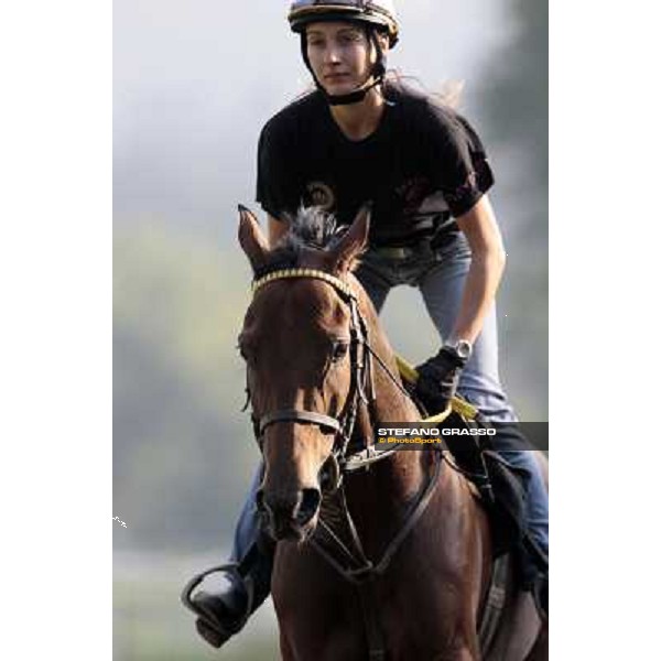 Helen walking on Sharstar during morning works at Merano Maia Merano Maia, 24th sept. 2009 ph. Stefano Grasso