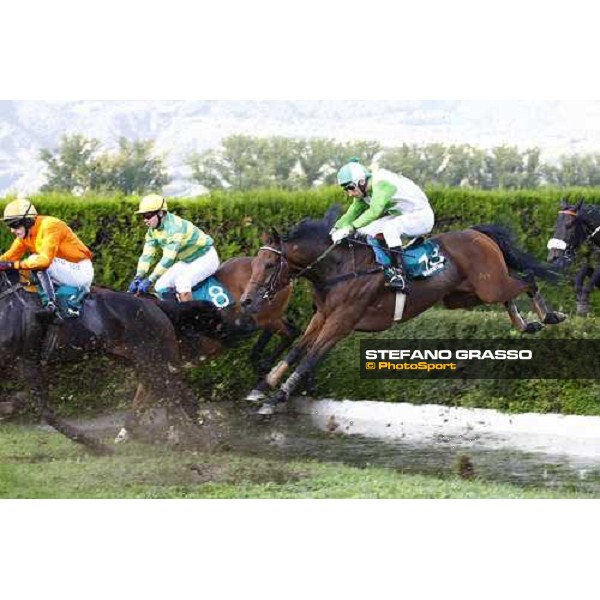 Raffaele Romano on Sharstar jumps at the water jump Merano Maia, 27th sept. 2009 ph. Stefano Grasso