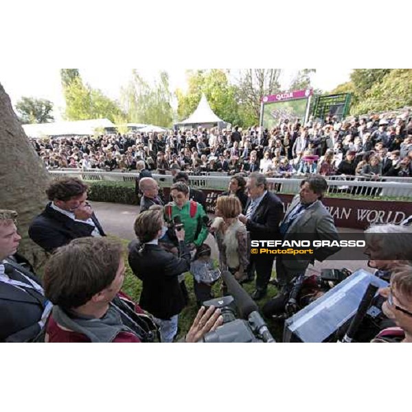 Christophe Soumillon interviwed by Dominique Boeuf after winning the Prix Marcel Boussac Paris Longchamp, 4th october 2009 ph. Stefano Grasso