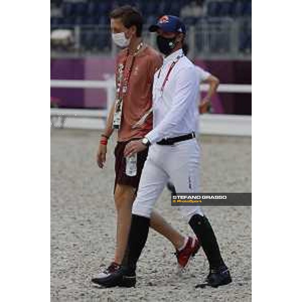 Tokyo 2020 Olympic Games - Show Jumping Team 1st Qualifier - Course walking - Martin Fuchs, Ben Maher Tokyo, Equestrian Park - 06 August 2021 Ph. Stefano Grasso