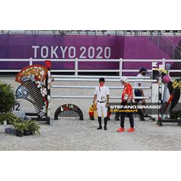 Tokyo 2020 Olympic Games - Show Jumping Team 1st Qualifier - Course walking - Eiken Sato, Paul Schockemohle Tokyo, Equestrian Park - 06 August 2021 Ph. Stefano Grasso