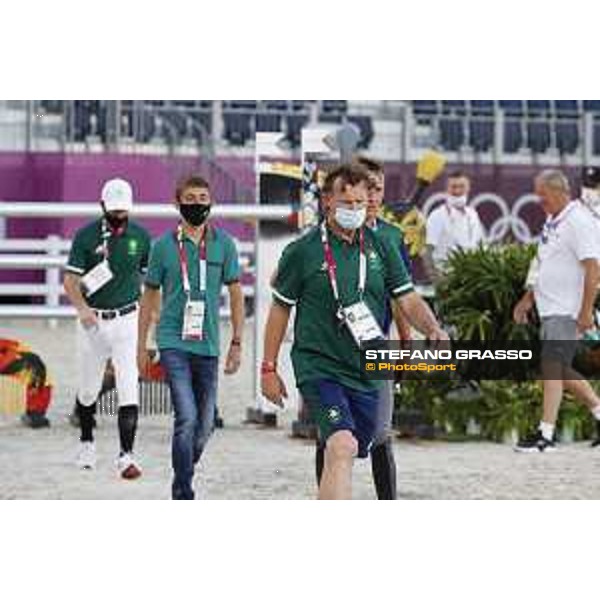 Tokyo 2020 Olympic Games - Show Jumping Team 1st Qualifier - Course walking - Cameron Hanley, Harry and Bertram Allen Tokyo, Equestrian Park - 06 August 2021 Ph. Stefano Grasso