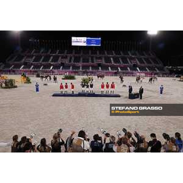 Tokyo 2020 Olympic Games - Show Jumping Team 1st Qualifier - The podium: 1st Sweden, 2nd USA, 3rd Belgium Tokyo, Equestrian Park - 07 August 2021 Ph. Stefano Grasso