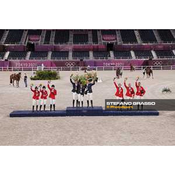 Tokyo 2020 Olympic Games - Show Jumping Team 1st Qualifier - The podium: 1st Sweden, 2nd USA, 3rd Belgium Tokyo, Equestrian Park - 07 August 2021 Ph. Stefano Grasso