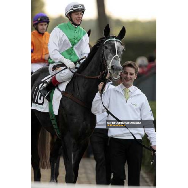 K.Kerekes on Night Magic enters the track before the 2nd place in the Premio Lydia Tesio Shadwell Rome Capanannelle, 25th oct. 2009 Ph.Stefano Grasso