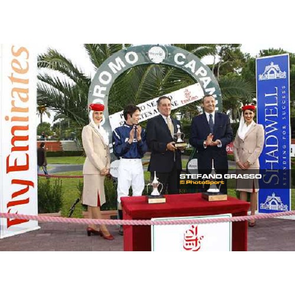 prize giving ceremony of Premio Nearco Emirates Airline won by Claudio Colombi on Sottone Rome Capanannelle, 25th oct. 2009 Ph.Stefano Grasso