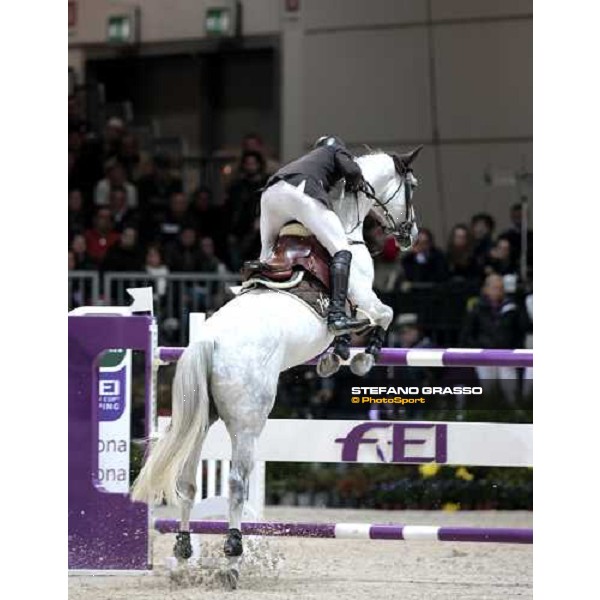 Kevin Staut on Silvana jumps during the Jumping Verona - Rolex Fei World Cup tm 2009 Verona, 8th nov. 2009 ph.Fieracavalli/Stefano Grasso