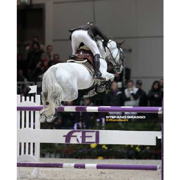 Kevin Staut on Silvana jumps during the Jumping Verona - Rolex Fei World Cup tm 2009 Verona, 8th nov. 2009 ph.Fieracavalli/Stefano Grasso