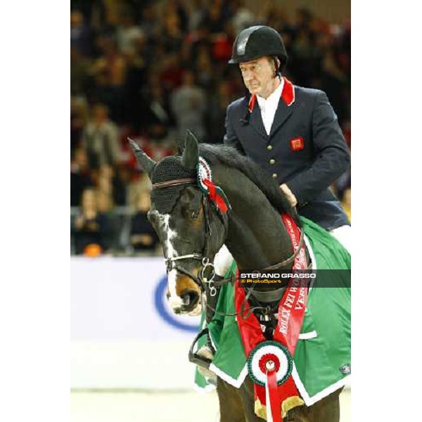 Michael Whitaker on Insul Tech Amai after winning the Jumping Verona - Rolex Fei World Cup tm 2009 Verona, 8th nov. 2009 ph.Fieracavalli/Stefano Grasso