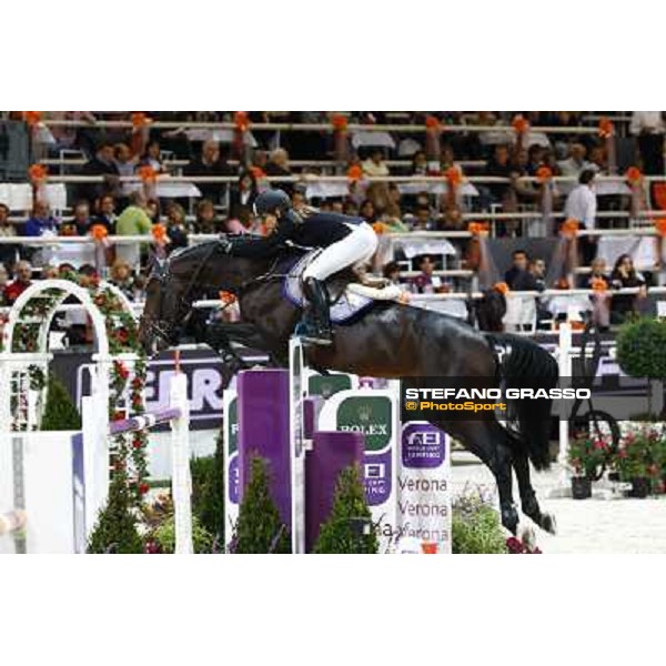 Clarissa Crotat on Magnus Romeo Jumping Verona - Rolex Fei World Cup tm 2009 Verona, 8th nov. 2009 ph. Fieracavalli/Stefano Grasso