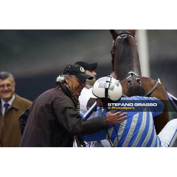 Andrea Baccan nickname Pucci receives the congratulations after winning the demo race - Premio Quelli che..il Trotto at San Siro Milan San Siro, 15th nov. 2009 ph. Stefano Grasso