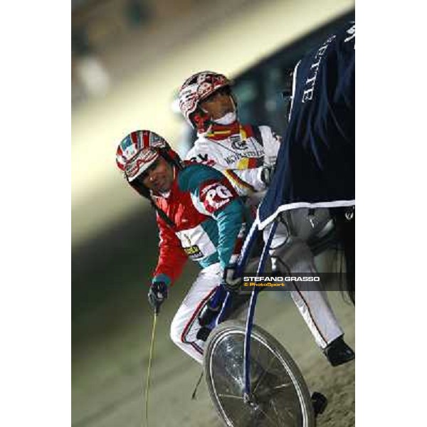 Pietro Gubellini and Roberrto Vecchione with island Effe after winning the final of the Gran Premio Mario Locatelli Milan San Siro, 24th january 2010 ph. Stefano Grasso