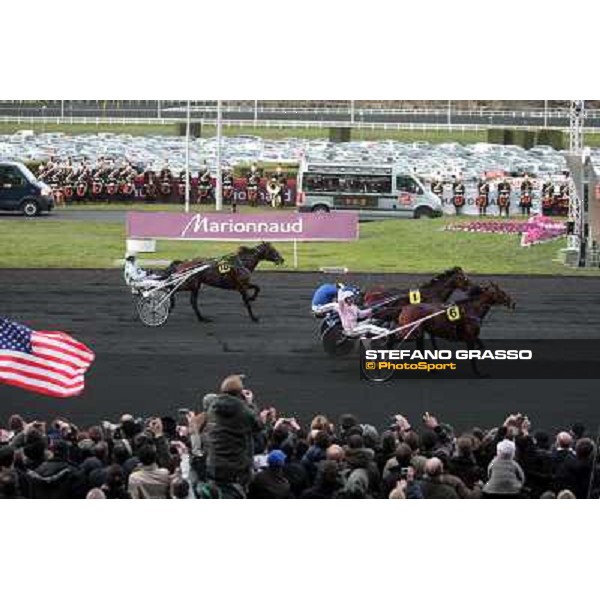 Sebastien Ernault with Oyonnax wins the Prix d\' Amerique Marionnaud beatin Quaker Jet and Meaulnes du Corta Paris Vincennes, 31st january 2010 ph.Stefano Grasso