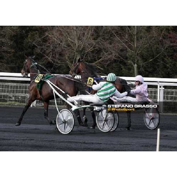 Sebastien Ernault with Oyonnax wins the Prix d\' Amerique Marionnaud beating Quaker Jet and Meaulnes du Corta Paris Vincennes, 31st january 2010 ph.Stefano Grasso