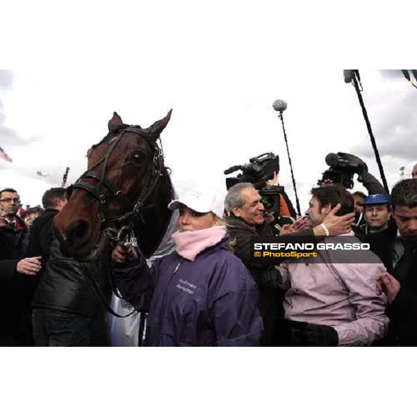 Sebastien Ernault with Oyonnax wins the Prix d\' Amerique Marionnaud beating Quaker Jet and Meaulnes du Corta Paris Vincennes, 31st january 2010 ph.Stefano Grasso