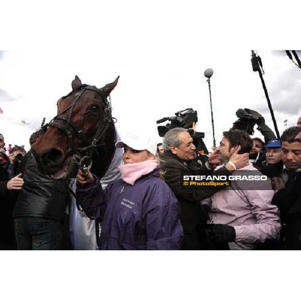 Sebastien Ernault with Oyonnax wins the Prix d\' Amerique Marionnaud beating Quaker Jet and Meaulnes du Corta Paris Vincennes, 31st january 2010 ph.Stefano Grasso