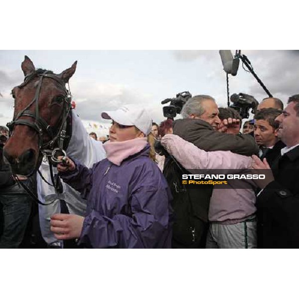 Sebastien Ernault with Oyonnax wins the Prix d\' Amerique Marionnaud beating Quaker Jet and Meaulnes du Corta Paris Vincennes, 31st january 2010 ph.Stefano Grasso