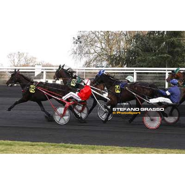 Sebastien Ernault with Oyonnax wins the Prix d\' Amerique Marionnaud beating Quaker Jet and Meaulnes du Corta Paris Vincennes, 31st january 2010 ph.Stefano Grasso