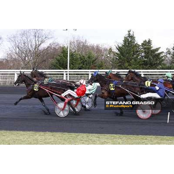 Sebastien Ernault with Oyonnax wins the Prix d\' Amerique Marionnaud beating Quaker Jet and Meaulnes du Corta Paris Vincennes, 31st january 2010 ph.Stefano Grasso