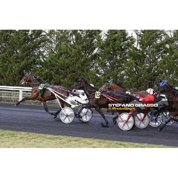 Sebastien Ernault with Oyonnax wins the Prix d\' Amerique Marionnaud beating Quaker Jet and Meaulnes du Corta Paris Vincennes, 31st january 2010 ph.Stefano Grasso