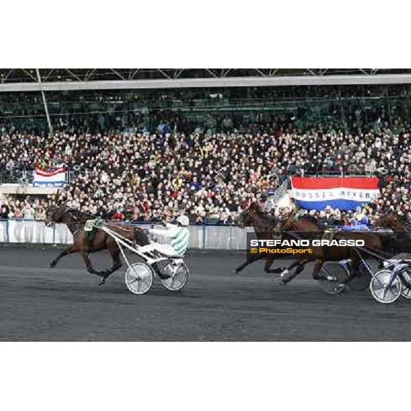 Sebastien Ernault with Oyonnax wins the Prix d\' Amerique Marionnaud beating Quaker Jet and Meaulnes du Corta Paris Vincennes, 31st january 2010 ph.Stefano Grasso