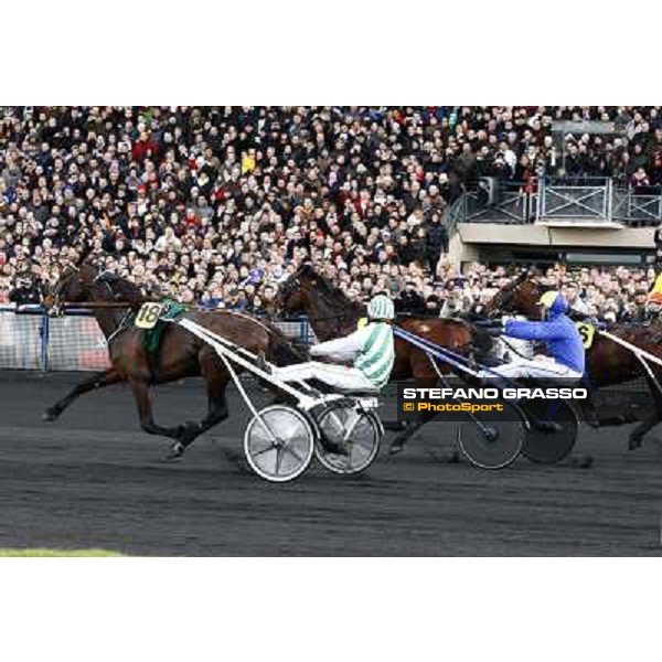 Sebastien Ernault with Oyonnax wins the Prix d\' Amerique Marionnaud beating Quaker Jet and Meaulnes du Corta Paris Vincennes, 31st january 2010 ph.Stefano Grasso