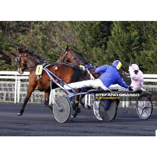 Sebastien Ernault with Oyonnax wins the Prix d\' Amerique Marionnaud beating Quaker Jet and Meaulnes du Corta Paris Vincennes, 31st january 2010 ph.Stefano Grasso