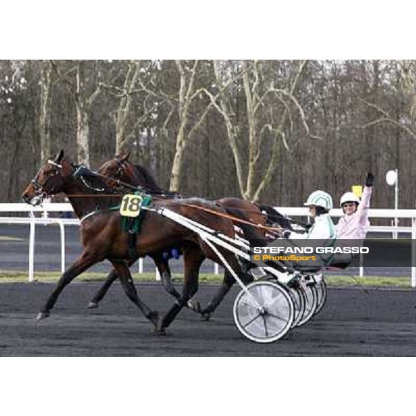 Sebastien Ernault with Oyonnax wins the Prix d\' Amerique Marionnaud beating Quaker Jet and Meaulnes du Corta Paris Vincennes, 31st january 2010 ph.Stefano Grasso
