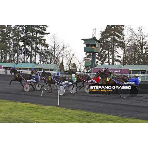 Sebastien Ernault with Oyonnax wins the Prix d\' Amerique Marionnaud beating Quaker Jet and Meaulnes du Corta Paris Vincennes, 31st january 2010 ph.Stefano Grasso