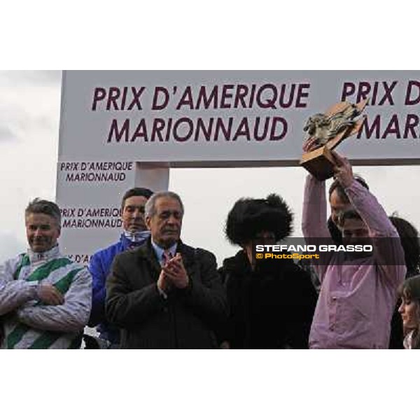 Sebastien Ernault with Oyonnax wins the Prix d\' Amerique Marionnaud beating Quaker Jet and Meaulnes du Corta Paris Vincennes, 31st january 2010 ph.Stefano Grasso