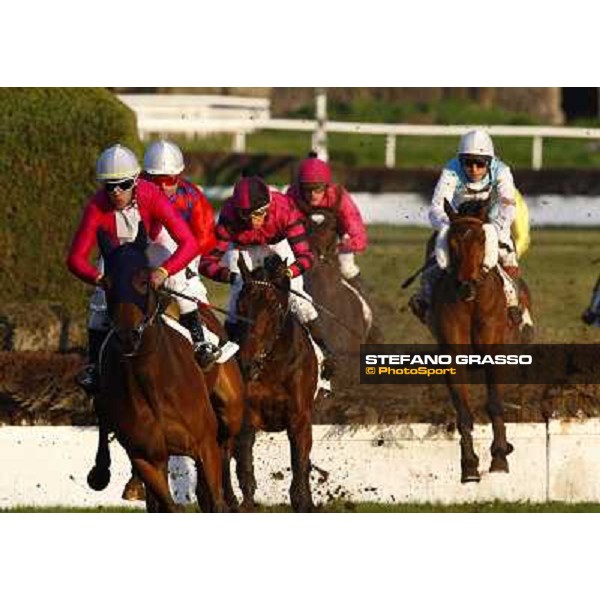 Fermi leads on Invincible Joy, Night Rider and the winner Luci a Capanelle during the Premio Criterium d\' Inverno Rome, 7th february 2010 ph. Stefano Grasso