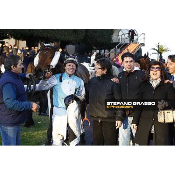 the winning connection of Luci a Capannelle after winning the Premio Criterium d\' Inverno Rome, 7th february 2010 ph. Stefano Grasso