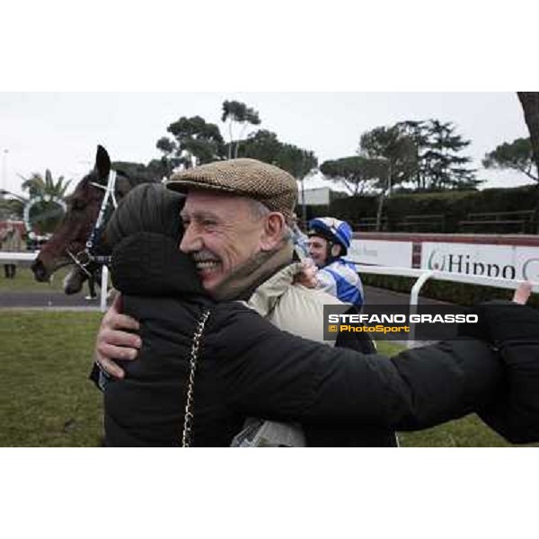 Franco Contu is congratulated after winning with Frammassone the 60.a Gran Corsa Siepi di Roma Roma, 14th february 2010 ph. Stefano Grasso