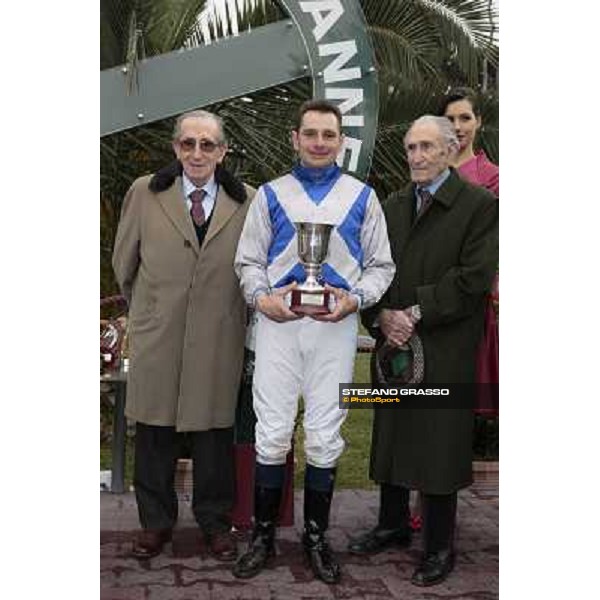 Raimondo and Piero D\' Inzeo with Dirk Fuhrmann during the prize giving ceremony of the 60.a Gran Corsa Siepi di Roma Roma, 14th february 2010 ph. Stefano Grasso